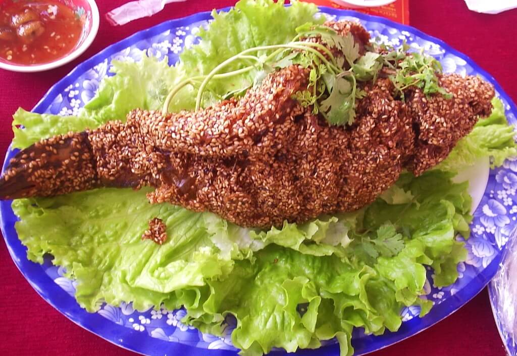 Món cá lóc lăn bột chiên mè ngon khó cưỡng