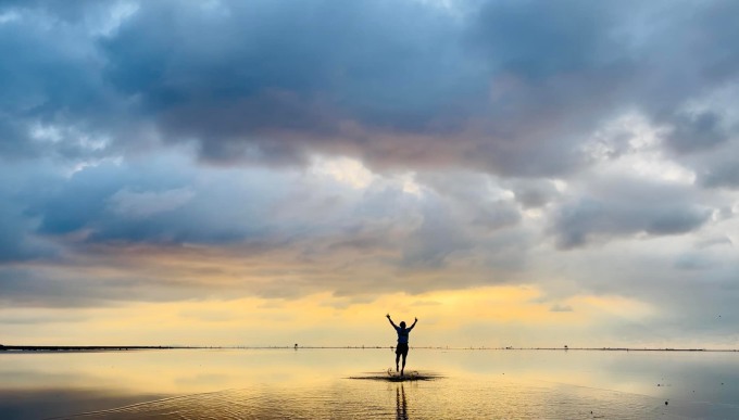 Biển vô cực Thái Bình đang hot thời gian gần đây. Ảnh: Nguyễn Đình Long