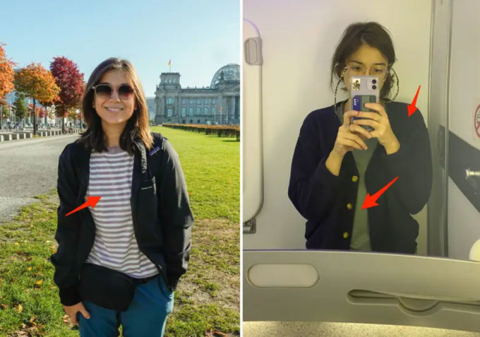 Đối với quần áo, cô hài lòng vì mang theo áo sơ mi và quần được làm từ chất liệu khô nhanh, mỏng, nhẹ, thấm mồ hôi tốt. Tôi phơi quần áo trên ban công của khách sạn và Airbnb, và nó chỉ mất khoảng 20 phút để khô dưới ánh mặt trời.Cô cũng mang những món đồ dễ kết hợp, thuận tiện và năng động nhờ cách chọn quần áo có gam màu trung tính, dễ phối.