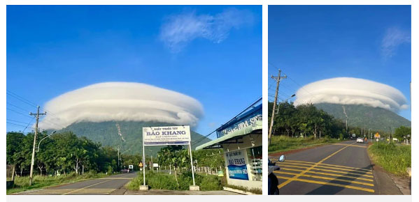 Nhiều người may mắn "chộp" được khoảnh khắc đám mây lơ lửng phía trên