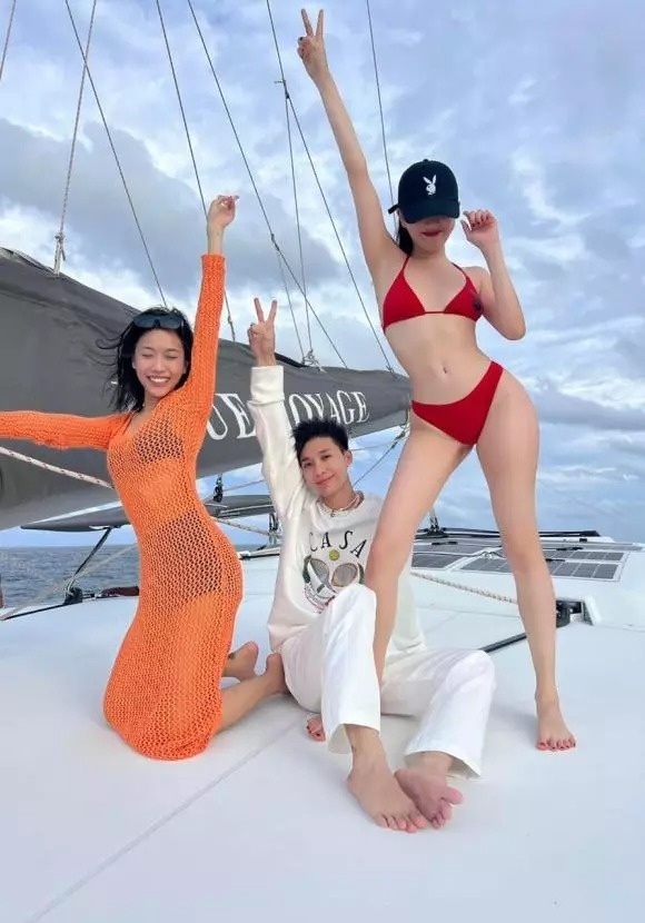 Diệu Nhi đọ dáng với Ngọc Trinh khi cùng vi vu trên du thuyền ở Thái
