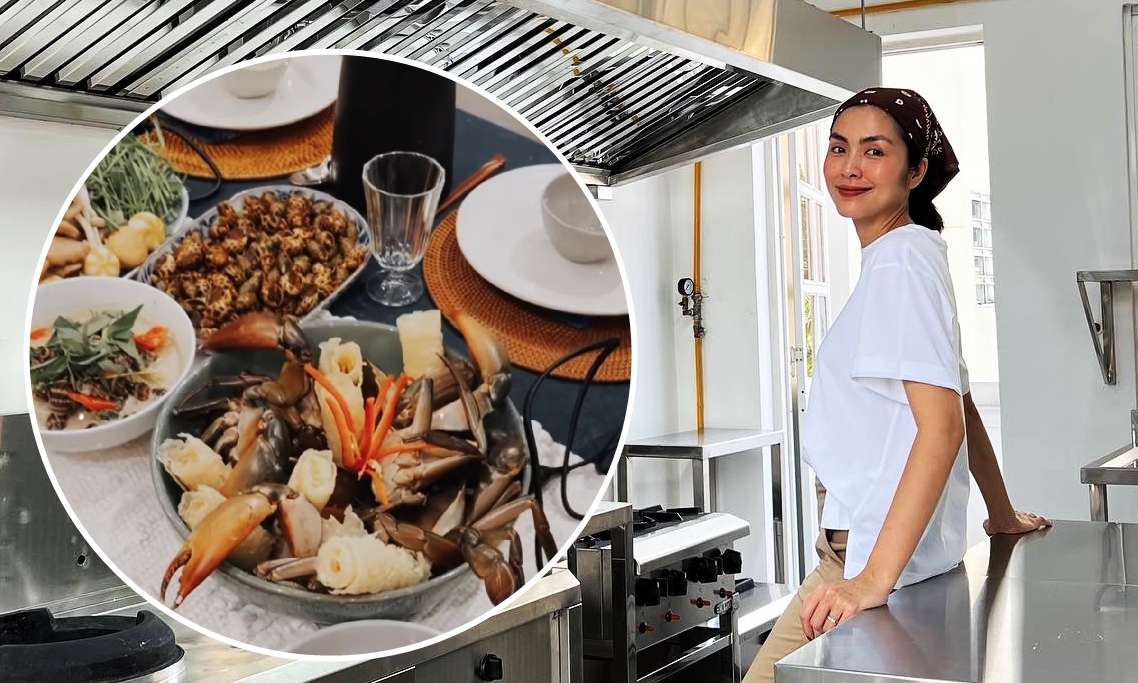 Tăng Thanh Hà làm tiệc hải sản đãi bạn bè