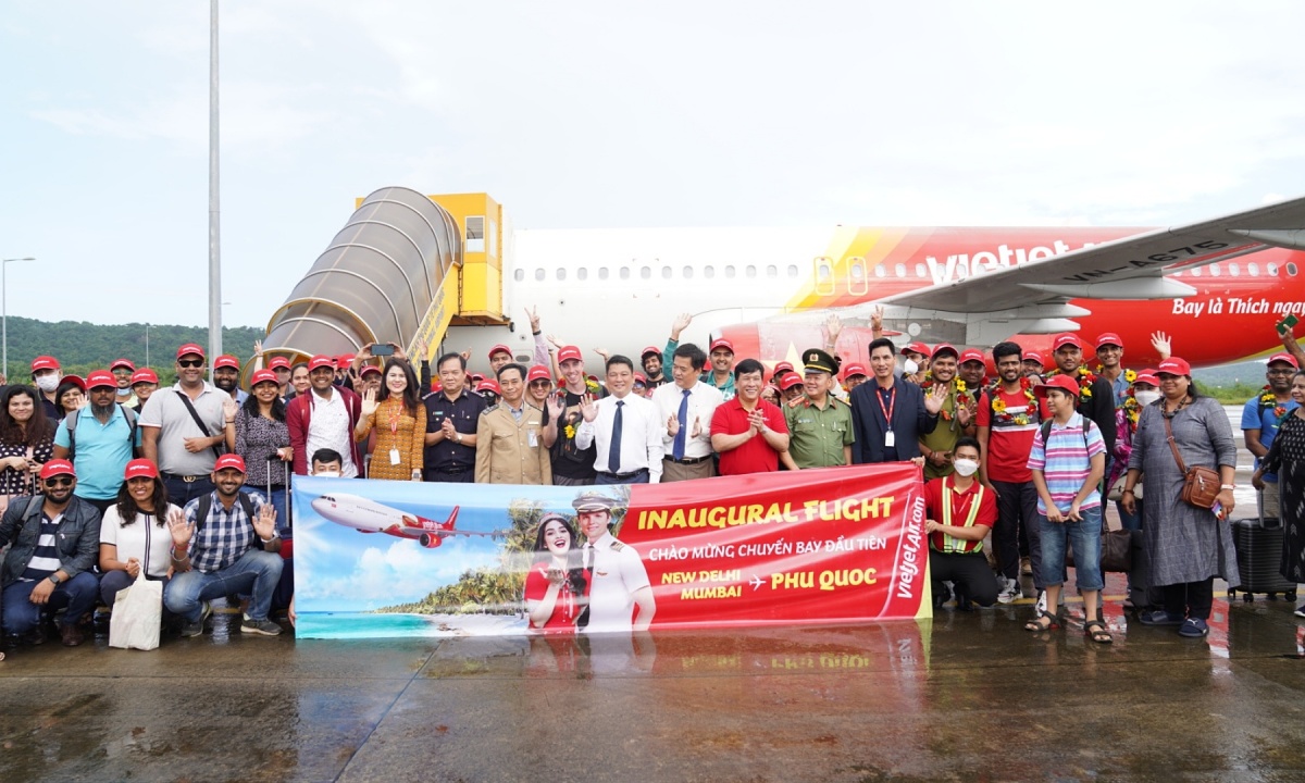 Vietjet mở hai đường bay Phú Quốc đến New Delhi và Mumbai