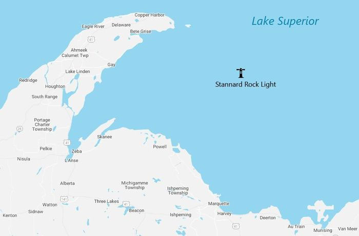 Vị trí của ngọn hải đăng Stannard Rock trên bản đồ.