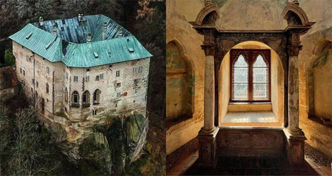  Lâu đài hơn 700 tuổi này được xây trên một cái hố lớn. 