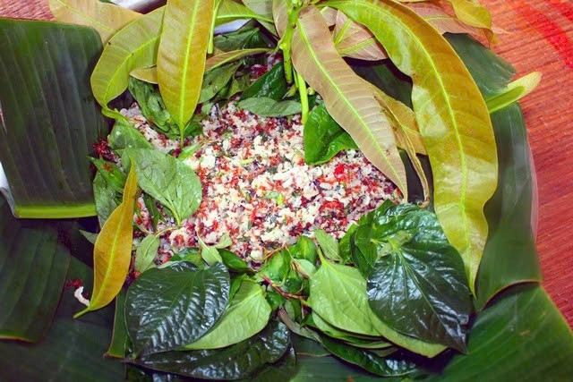 Mỗi dịp cuối tháng 5 đến đầu tháng 6, khi rừng già Tây Nguyên rực nắng, người Rơ Măm ở làng Le (xã Mo Rai, huyện Sa Thầy, tỉnh Kon Tum) lại vào mùa làm món cá gỏi kiến vàng – một đặc sản trứ danh, chỉ có thể tìm thấy ở nơi đây. Ảnh danviet