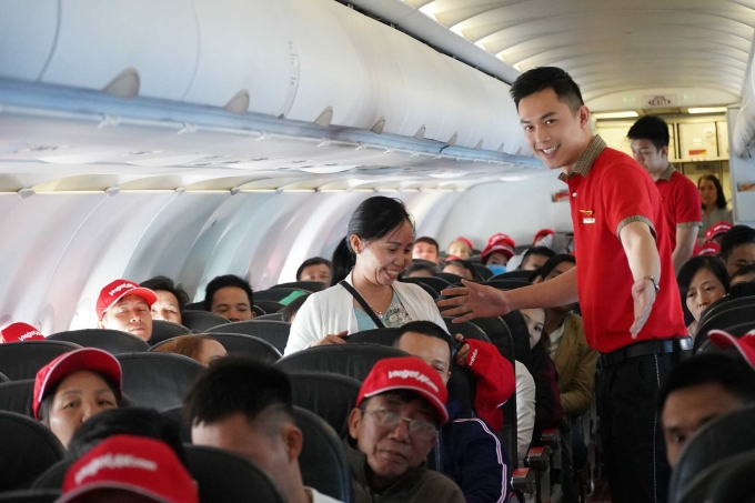 Một chuyến bay của Vietjet trong dịp đầu năm 2023. Ảnh: Ánh Dương