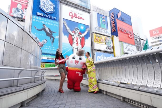 Các dấu ấn Vietjet hiện diện tại sân bay Osaka, Nhật Bản. Ảnh: Ánh Dương